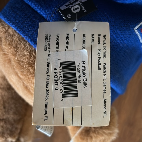 Very rare Vintage Buffalo Bills Bear with stand & glasses Collectible - Picture 9 of 14